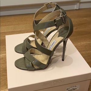Jimmy Choo patent leather high heel sandal